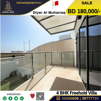 Muharraq, Real Estate For Sale, BHD 180000,  4 BR,  High Quality Freehold Villa For Sale In Diyar Al Muharraq