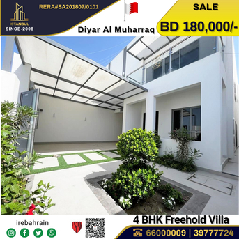 Muharraq, Real Estate For Sale, BHD 180000,  4 BR,  High Quality Freehold Villa For Sale In Diyar Al Muharraq
