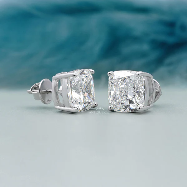 New York, Jewelry, USD 5680,  13.80 TCW Cushion Cut Diamond Stud Earrings&ndash; IGI Certified