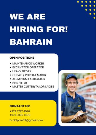 Jidhafs, Jobs, WANTED FOR BAHRAIN
