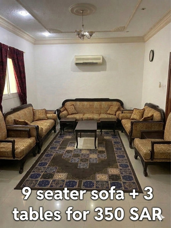 Al Malaz, Furniture, SAR 350,  Sofa Set 9 Seater, 3 Tables, Dining Table