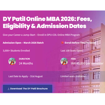 Mumbai, Education, D Y Patil Online MBA 2026 &ndash; Fees, Eligibility, Curriculum & Admission