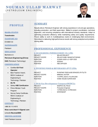 Makkah, Job Seekers, Petroleum Engineer