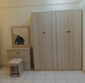 Jeddah, Furniture, SAR 1650,  New Best Quality Medium Size Bed 4 Doors Wardrobe And Dresser Available
