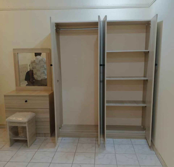 Jeddah, Furniture, SAR 1650,  New Best Quality Medium Size Bed 4 Doors Wardrobe And Dresser Available