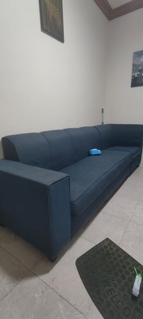Thuqbah, Furniture, SAR 250,  Modern Blue Fabric Sofa &ndash; Comfortable & Well-Maintained