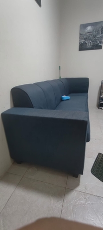 Thuqbah, Furniture, SAR 250,  Modern Blue Fabric Sofa &ndash; Comfortable & Well-Maintained