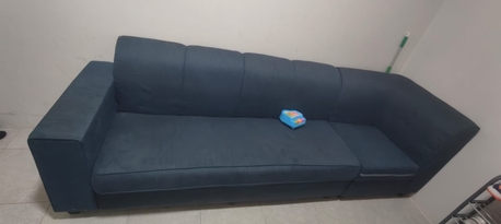 Thuqbah, Furniture, SAR 250,  Modern Blue Fabric Sofa &ndash; Comfortable & Well-Maintained