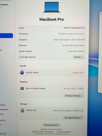 Dubai, Computers, AED 1850,  Macbook Pro 16" Display 32 Gb Ram 500Gb SSD