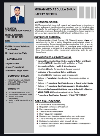 Dammam, Job Seekers, Safety Officer