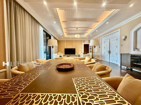 Salmiya, Apartments/Houses, KWD 3000/month,  3 BR,  Seaview Furnished Three-Bedroom Floor With Private Pool & Balcony In Salmiya