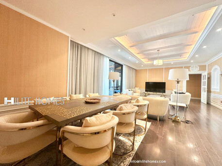 Salmiya, Apartments/Houses, KWD 3000/month,  3 BR,  Seaview Furnished Three-Bedroom Floor With Private Pool & Balcony In Salmiya