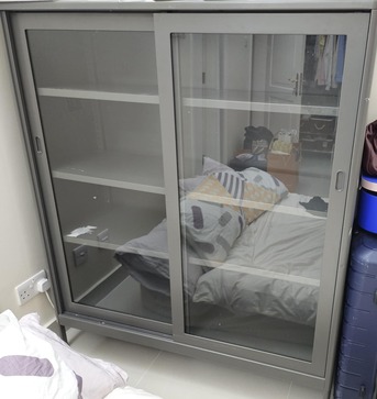 Juffair, Furniture, Throw Away Price: Metal Display Cabinet - Good As New From Ikea