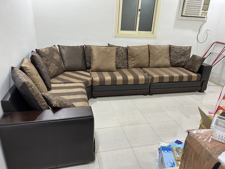 Azizia, Furniture, SAR 600,  Sofa Set (9Seater) & Wooden Cot Small