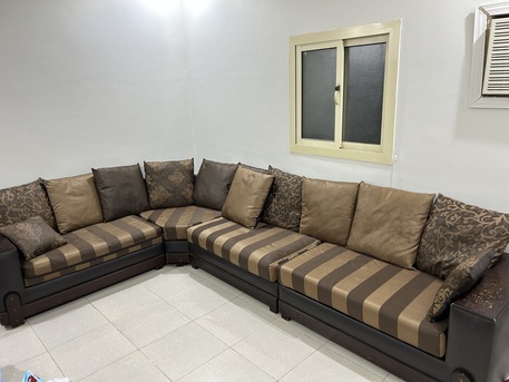 Azizia, Furniture, SAR 600,  Sofa Set (9Seater) & Wooden Cot Small