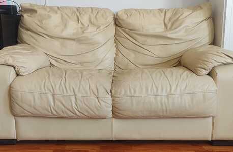 Al Sulaymaniyyah, Furniture, SAR 200,  Give Away 9 Seater Sofa Leather Sofa . Good Condition