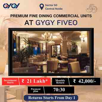Lucknow, Shops, INR 3550000,  100 Sq. Meter,  GYGY FiveO Sector 50 Noida | Commercial Shops For Sale