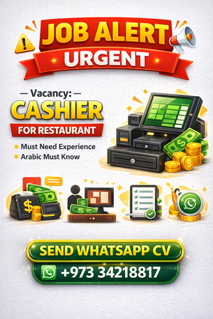Manama, Jobs, CASHIER JOB