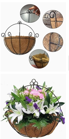 Jubail, Household Items, SAR 10,  Coir Basket Lined Hanging Flower Pots