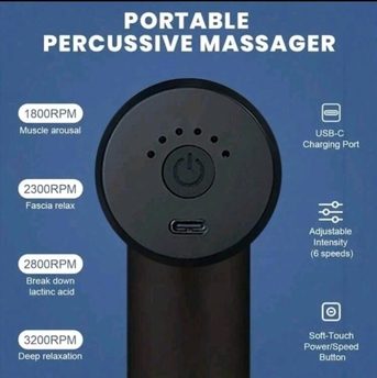 Riyadh, Health & Beauty Items, SAR 60,  Portable Rechargeable Massage Gun With 4 Massage Heads
