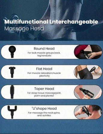 Riyadh, Health & Beauty Items, SAR 60,  Portable Rechargeable Massage Gun With 4 Massage Heads