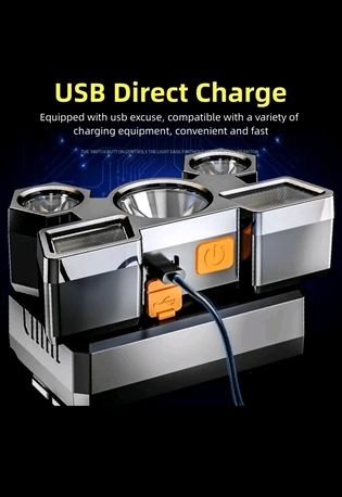 Riyadh, Sporting Goods, SAR 20,  ABS Flashlight Portable USB Rechargeable LED Headlight For Outdoor