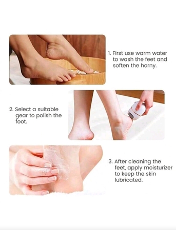 Riyadh, Health & Beauty Items, SAR 30,  Electric Foot Exfoliator, Portable Rechargeable Callus Remover, 2 Grinding Rotating Heads