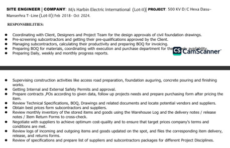 Al Wajh, Job Seekers, Sr Civil Site Engineer