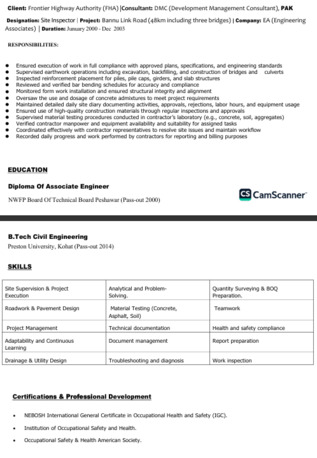 Al Wajh, Job Seekers, Sr Civil Site Engineer