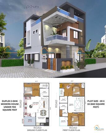 Bhopal, Interior Design, Compact 3-BHK Duplex House Design In Guna