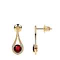 USD 3302,  14k Yellow Gold Ruby Stud Earring Online - Buy Now
