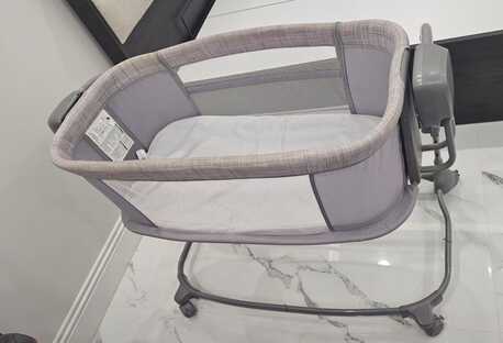 Al Muruj, Baby & Kid Stuff, SAR 360,  For Sale: 3-in-1 Multifunction Baby Crib (Grey) &ndash; Excellent Condition