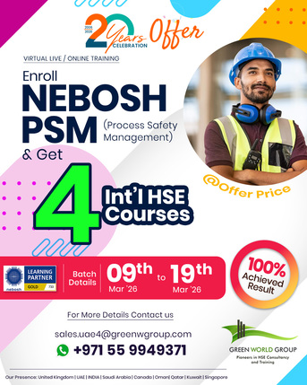 Sharjah, Lessons Offered, NEBOSH PSM Course In Sharjah | NEBOSH Certification
