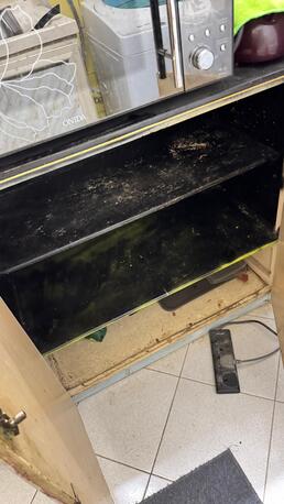 Ras Rumman, Furniture, BHD 15,  Long Kitchen Cupboard And Table. Large Glass Mirror.