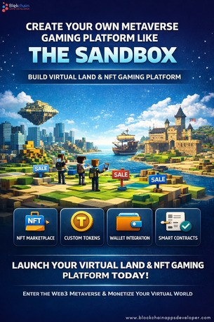 San Francisco, Business, Create Virtual Land And NFT Gaming Platform Like The Sandbox With BlockchainAppsDeveloper