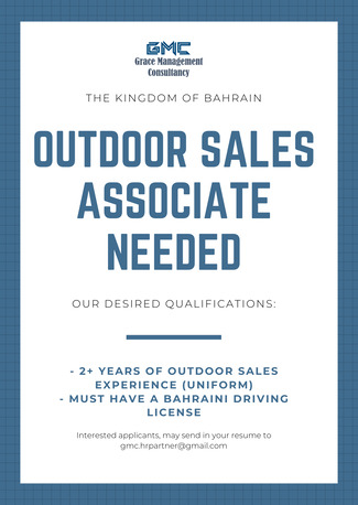 Manama, Jobs, Out Door Sales Associate