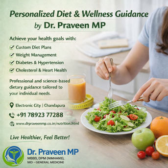 Bangalore, Health, Personalized Diet & Wellness Guidance By Dr. Praveen M P