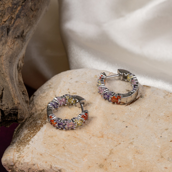 Mumbai, Jewelry, INR 2199,  Rainbow Hoop Earrings