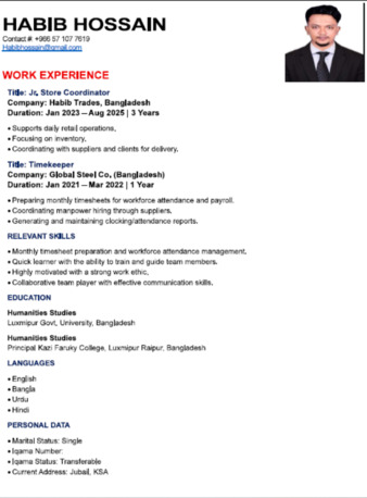 Khobar, Job Seekers, Office Boy