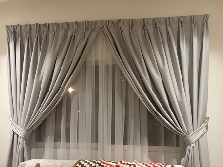 Khobar, Furniture, SAR 2000,  3 Light Grey Curtains