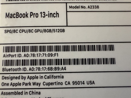 Riyadh, Computers, SAR 4500,  MacBook Pro M1 8GB 512GB SSD - TouchBar