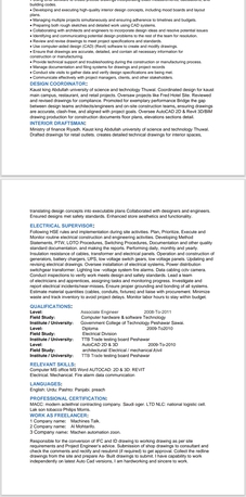 Jubail, Job Seekers, MEP Draftsman