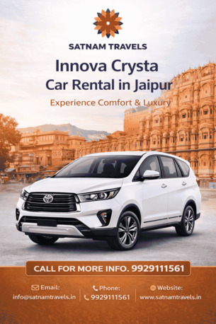 Jaipur, Travel, Premium Innova Crysta Car Rental In Jaipur With Driver