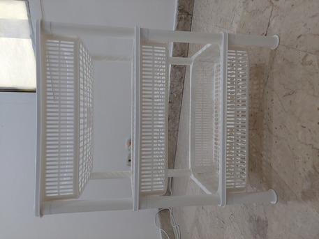 Dhahrat Laban, Household Items, SAR 35,  Multipurpose 3-Layer Plastic Storage Rack - Excellent Condition (Moving Sale)