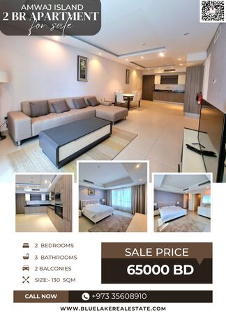 Amwaj Islands, Real Estate For Sale, BHD 65000,  2 BR,  130 Sq. Meter,  Sea View 2 BR FF Apartment For Sale