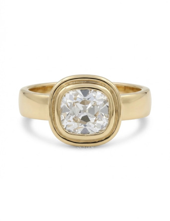 New York, Jewelry, USD 1460,  Old Mine Cushion Lab Diamond Bezel Set Ring