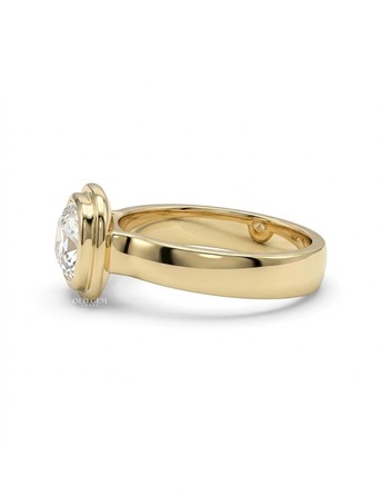 New York, Jewelry, USD 1460,  Old Mine Cushion Lab Diamond Bezel Set Ring