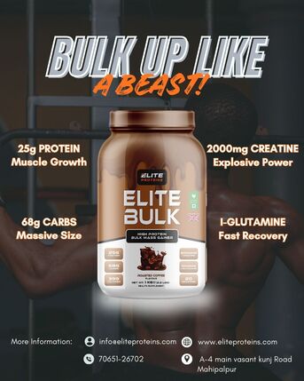 New Delhi, Health & Beauty Items, INR 1189,  Best Mass Gainer In India For Muscle Growth | EliteProteins