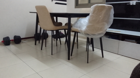 Thuqbah, Furniture, Marble Dining Table With 4 Chiars