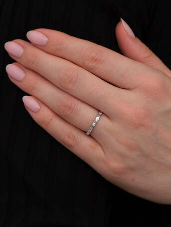 London, Jewelry, GBP 1100,  0.60ct Baguette Eternity White Gold Wedding Bands For Women